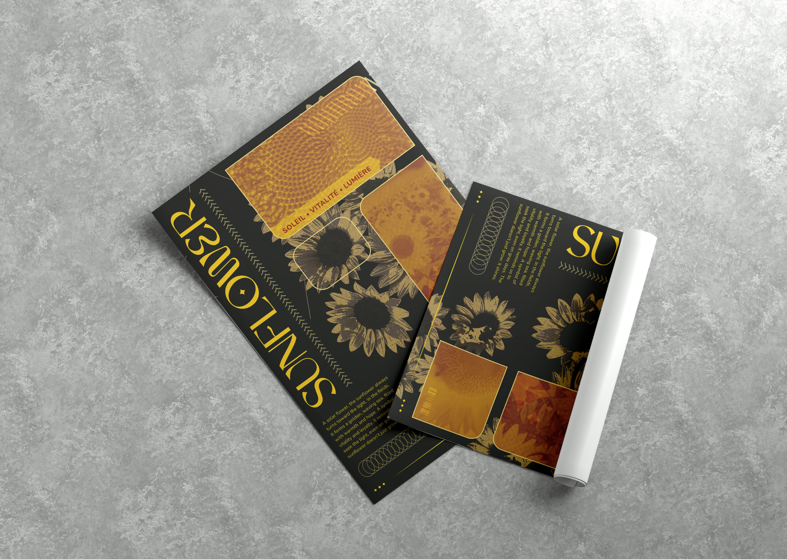 Mockup poster sunflower